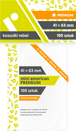 Koszulki na karty Rebel (41x63 mm) Mini American Premium, 100 sztuk