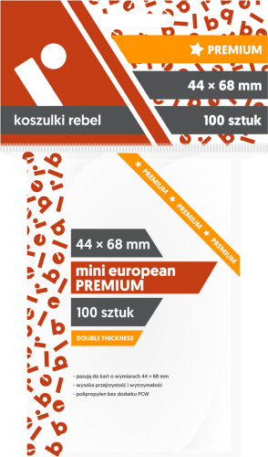 Koszulki na karty Rebel (44x68 mm) Mini European Premium, 100 sztuk