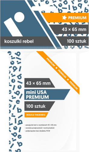 Koszulki na karty Rebel (43x65 mm) Mini USA Premium, 100 sztuk