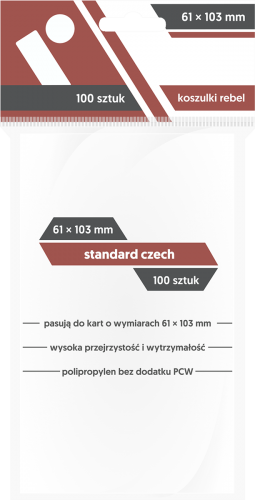Koszulki na karty Rebel (61x103 mm) Standard Czech, 100 sztuk